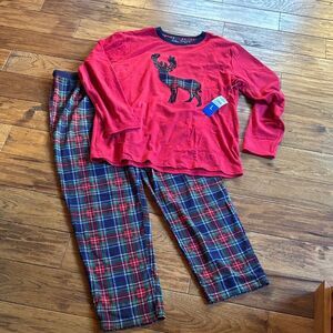 Eddie Bauer Red Plaid Reindeer Pajama Set